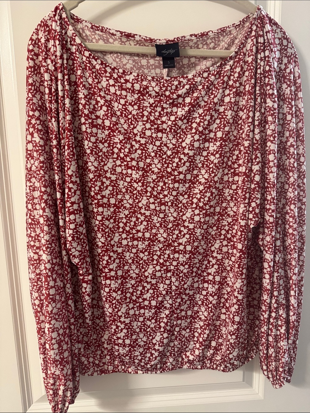Daytrip Red and White Floral Long-Sleeve Top